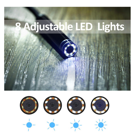 WiFi borescope inspection camera 8 adjustable LED lights
