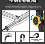 AUTOOL SVB305 210 degree two-way articulation probe and measurement details