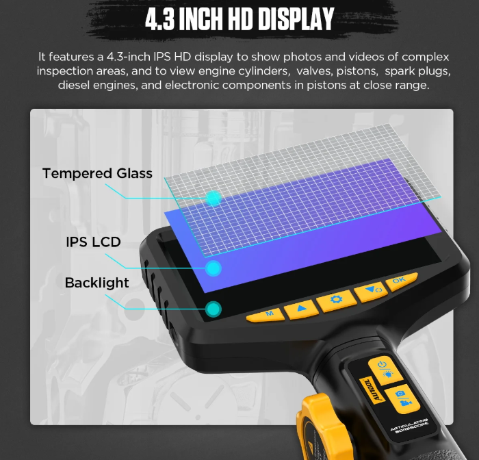 AUTOOL SVB305 4.3 inch IPS HD display with tempered glass