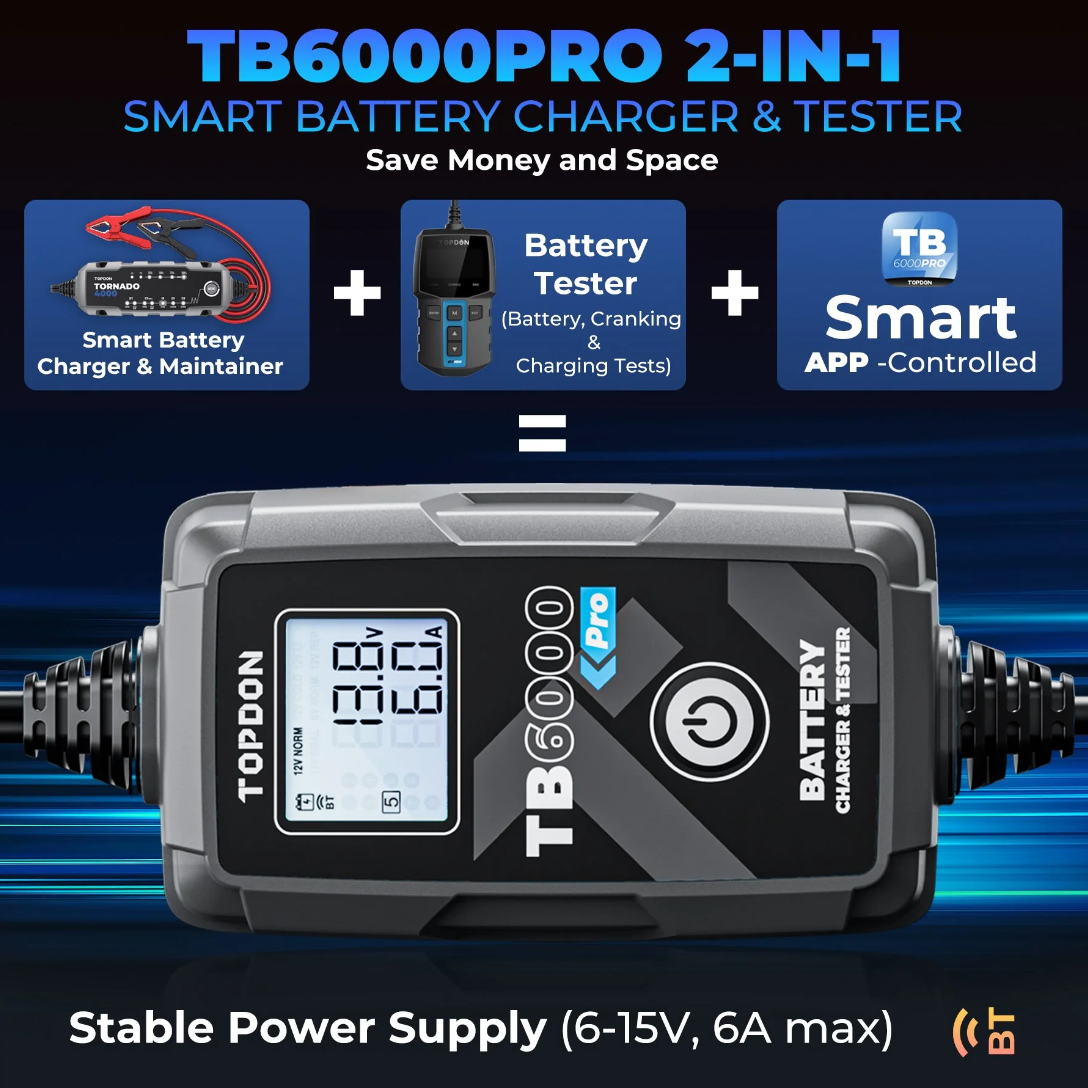 Topdon TB6000Pro 6amp Battery Charger & Tester