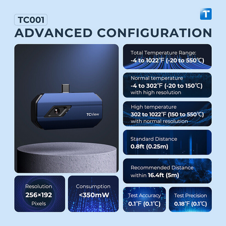 Topdon TC001 thermal camera technical specifications