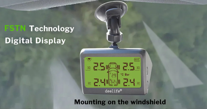 Deelife Solar Powered Tyre Pressure Monitoring System - Car TPMS
