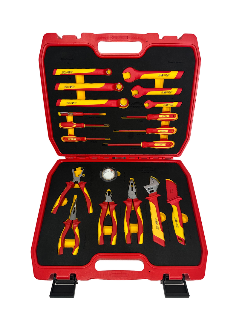 PDE VDE Insulated Tool Set pliers spanners and screwdrivers 19PCS