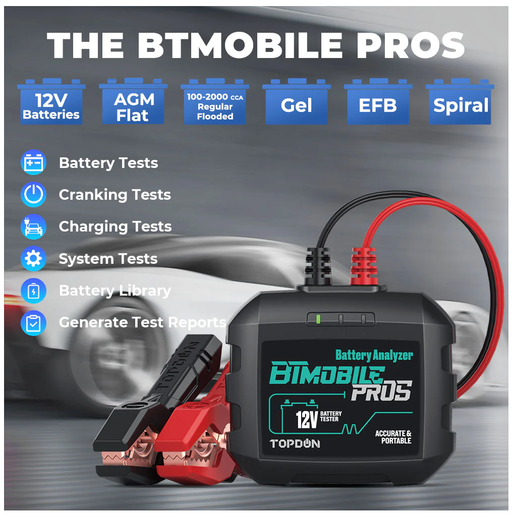 Topdon BT Mobile ProS Battery Tester - Premium Diagnostic Equipment