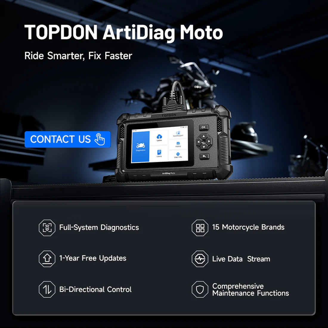 Topdon Artidiag Moto features