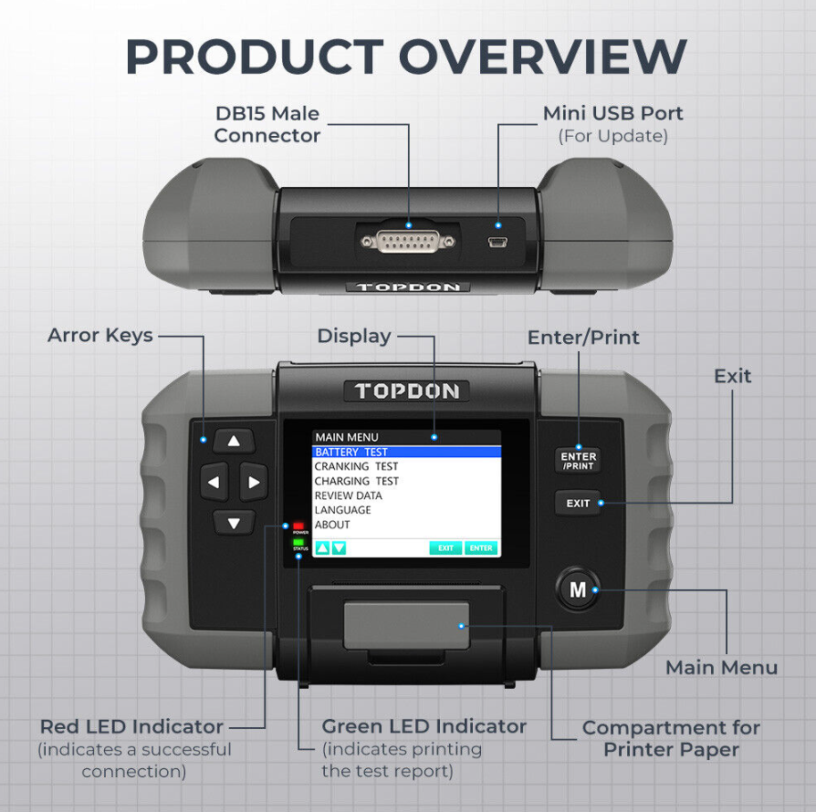 topdon bt600 battery tester product profile 