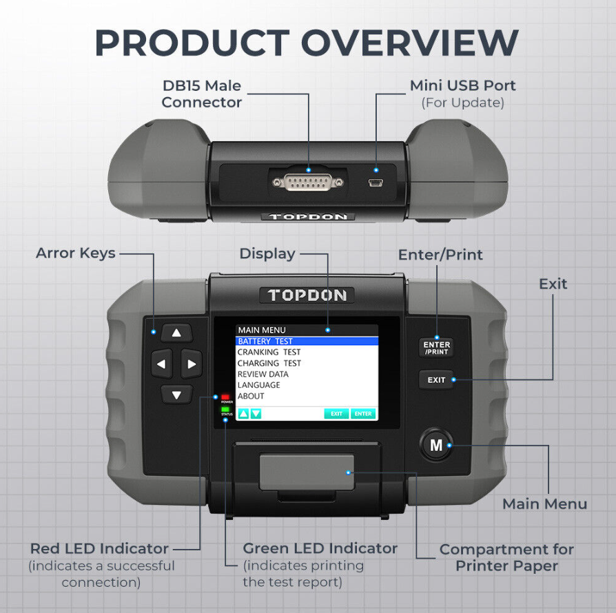 topdon bt600 battery tester product profile