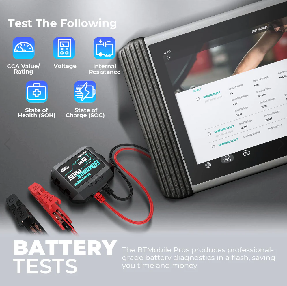 Topdon BT Mobile ProS Battery Tester - Premium Diagnostic Equipment