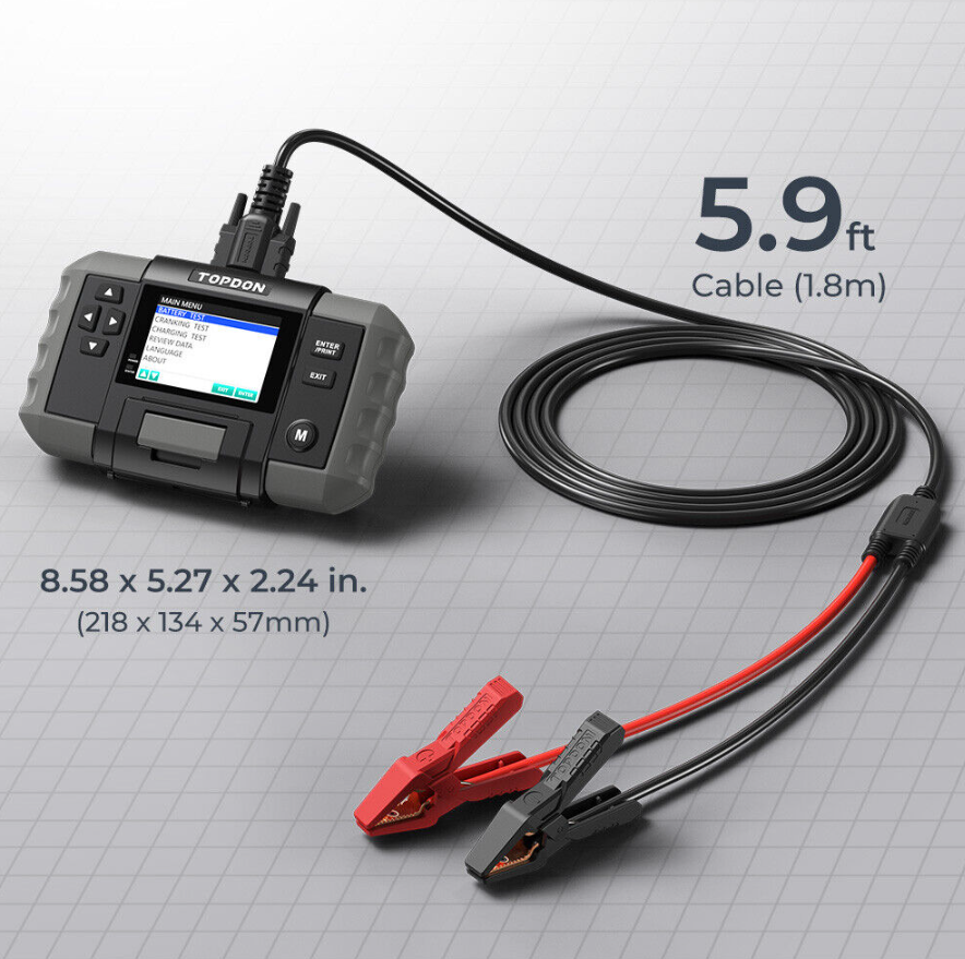Topdon BT600 Battery Tester with Printer 12/24V