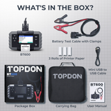 Topdon BT600 12v 24V battery tester with printer full kit 