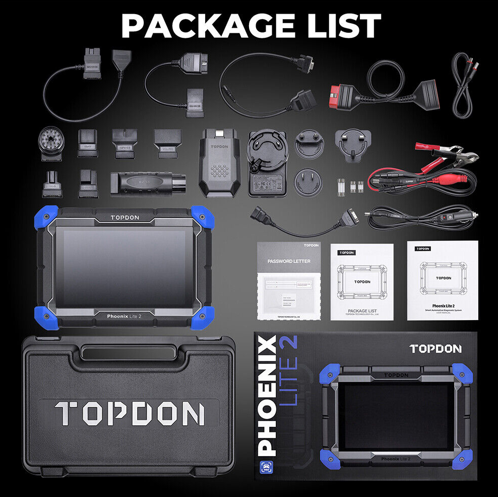 topdon phoenix lite 2 scanner packing list 