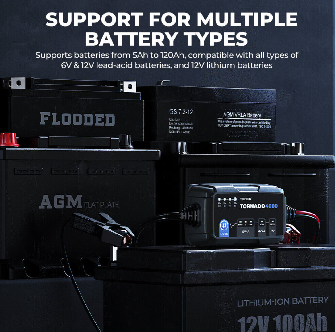 Topdon Tornado4000 T4000 Battery Charger