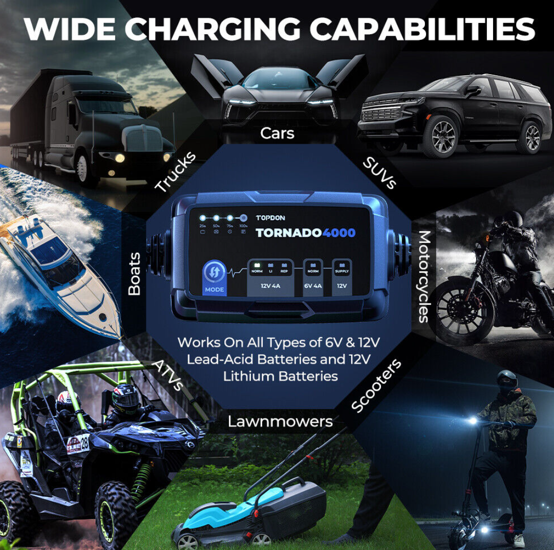 Topdon Tornado4000 T4000 Battery Charger