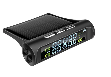 solar powered TPMS with 4 waterproof external sensors & USB backup
