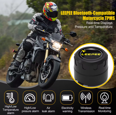 Motorcycle TPMS System With Bluetooth Sensors Tyre Pressure Monitoring for Motorbikes