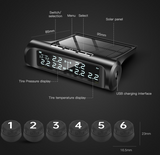 Solar powered TPMS with 6 waterproof sensors