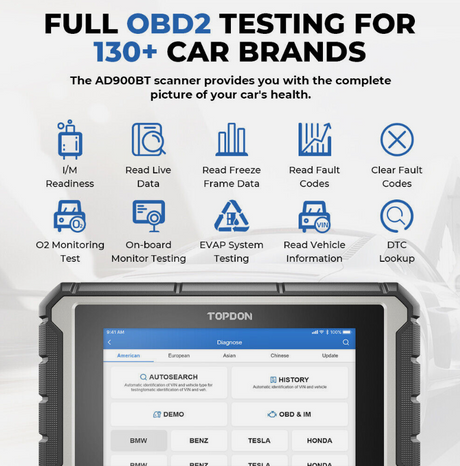 Topdon ArtiDiag900BT special functions menu