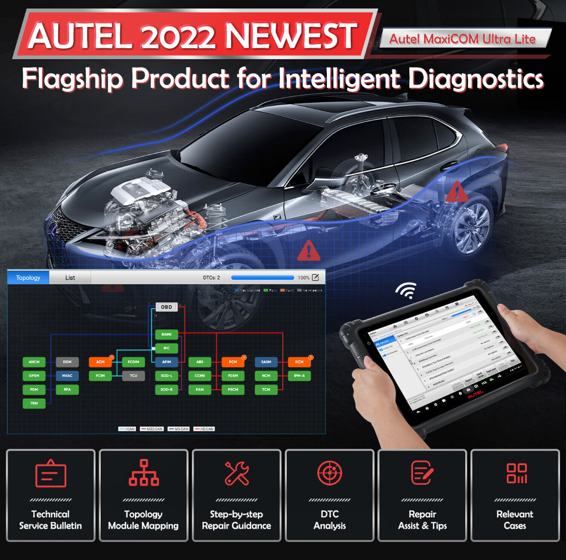 Autel MaxiCOM Ultra Lite Professional Diagnostic Scan Tool