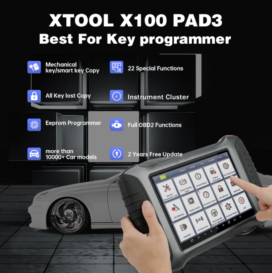 XTOOL X100 PAD3 Elite Odometer, IMMO Key Programmer OBDII Diagnostic Scan Tool - Premium Diagnostic Equipment