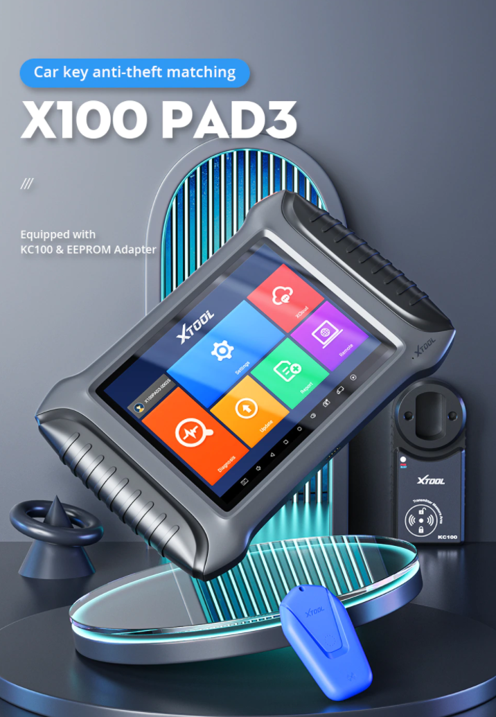 XTOOL X100 PAD3 Elite Odometer, IMMO Key Programmer OBDII Diagnostic Scan Tool - Premium Diagnostic Equipment
