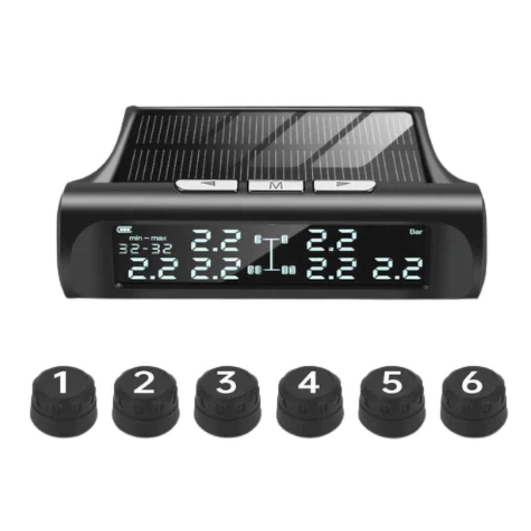 Solar Powered Tyre Pressure Monitoring System - Trucks + Motorhomes TPMS