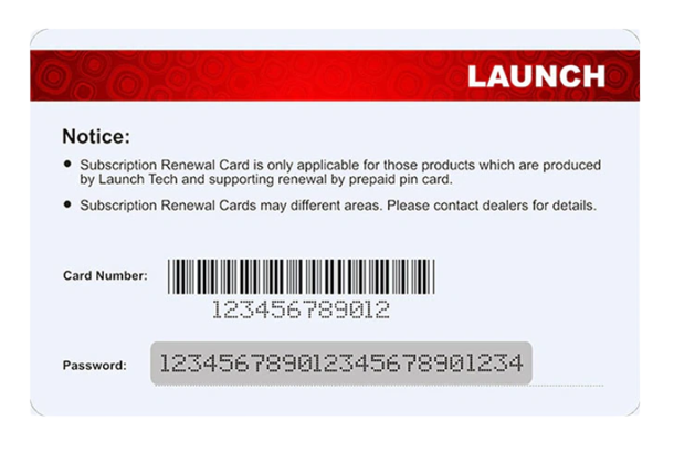 Launch X-431 Pad 7 Update Card 1 Year Subscription
