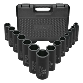 NDI  8-36mm Metric 1/2" Drive Deep Impact Socket Set 19PC