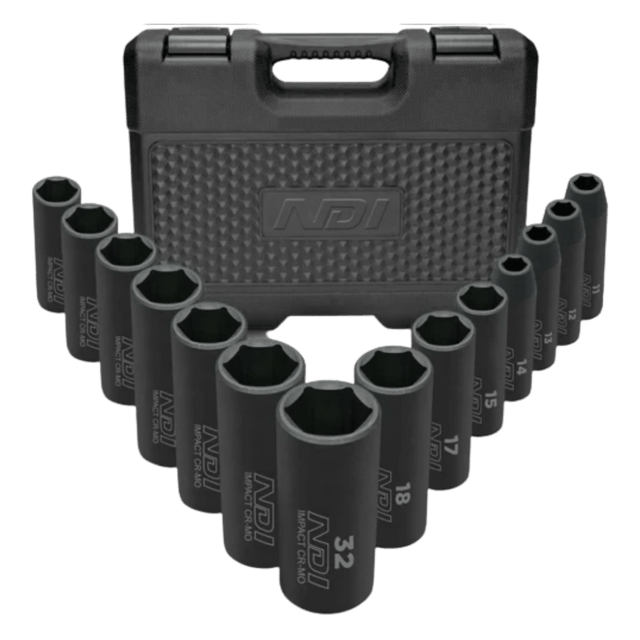 NDI  8-36mm Metric 1/2" Drive Deep Impact Socket Set 19PC