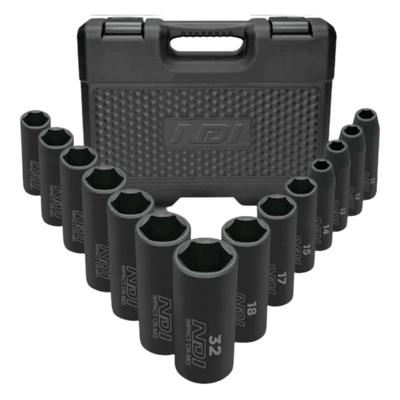 NDI  8-36mm Metric 1/2" Drive Deep Impact Socket Set 19PC