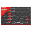TOPEX 9 Piece Extension Bar Set 1/4" 3/8" and 1/2" Black Impact Socket Extensions